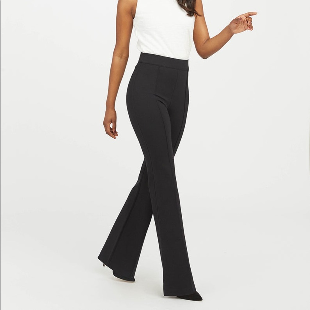SPANX The Perfect Black Pant High Waist Ponte Flare Pants in Classic Black 1X